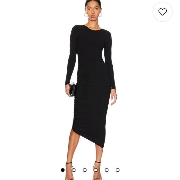 NEW Favorite Daughter Black Long Sleeve Ruched Maxi Dress | Size XL - Picture 1 of 10